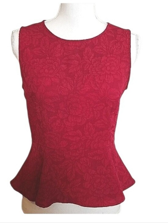 Urban Outfitters Tops - UO Pins and Needles red damask peplum top M